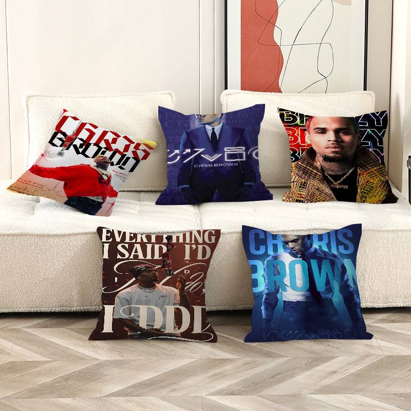 Home Textiles Classic Fashion - Capa de Almofada Chris Brown com