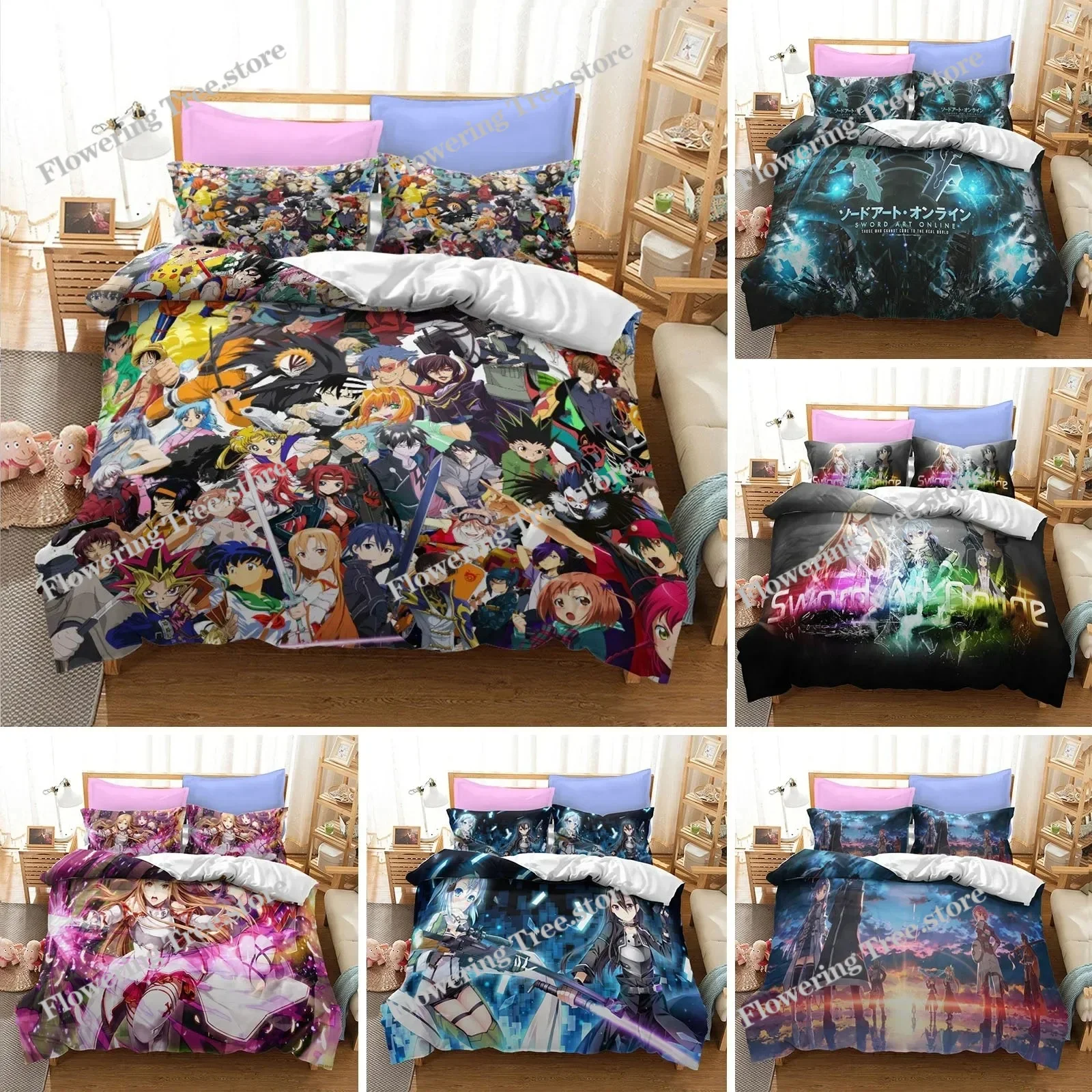 Home Textiles Online - Conjunto de Cama Anime Sword Art