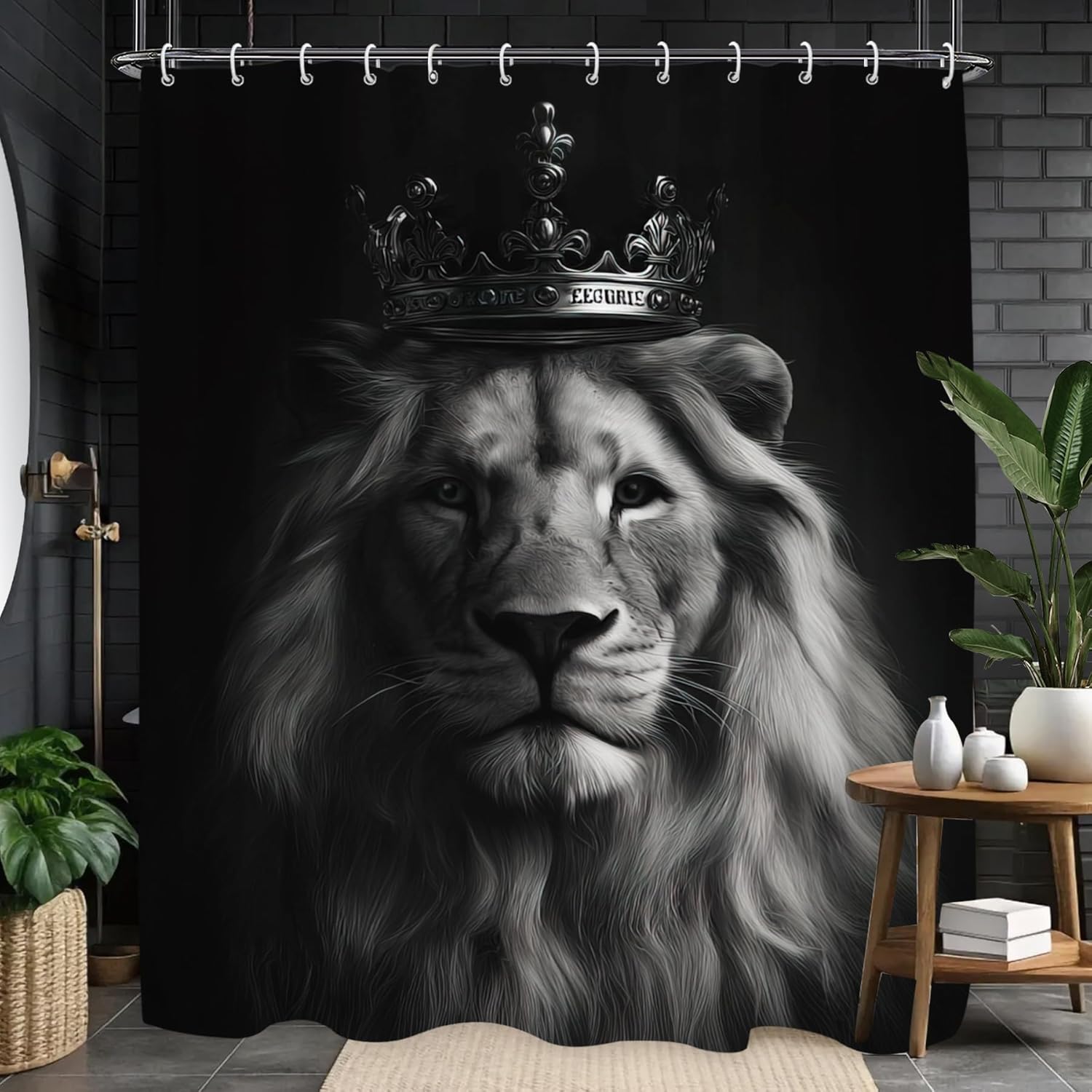 Home Textiles Luxury Curtains - Cortina de Chuveiro Rei Leão Majestoso
