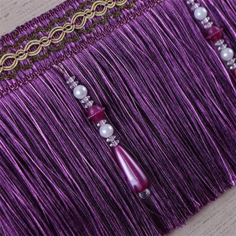 Home Textiles Luxury Curtains - Luxo requintado frisado borla guarnição franja