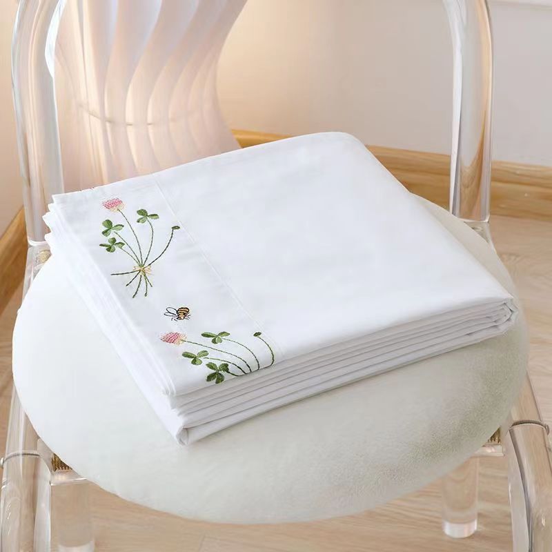 Lençol de cama branco puro bor - Home Textiles Luxury avaliação e preço